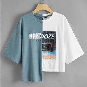 Drop shoulder graphic print